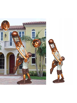 Two Boys Playing Basketball