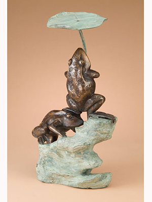Bronze Under the Lily Pad Fountain