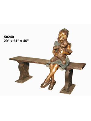 Girl on a Bench with Her Doll