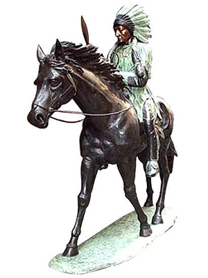 Bronze Indian on Horse