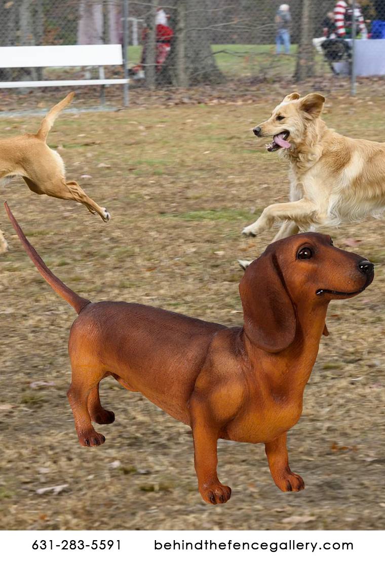 Brown Dachshund Statue