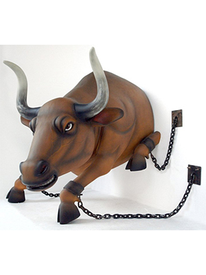 Fiberglass Bull Statues (Wall Mount)