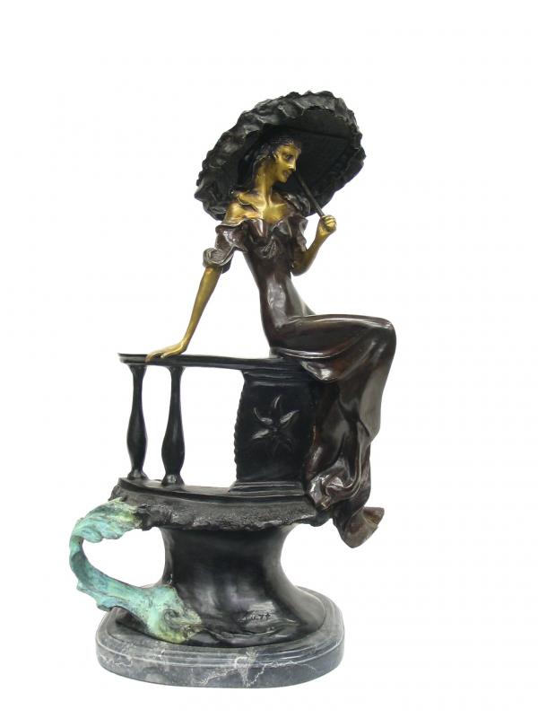 Lady with Umbrella on Marble