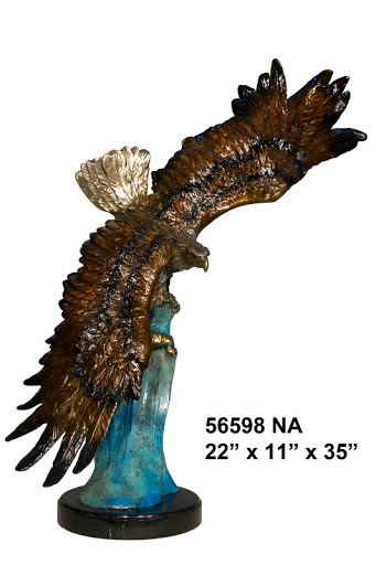 Eagle on Wave with Marble Base