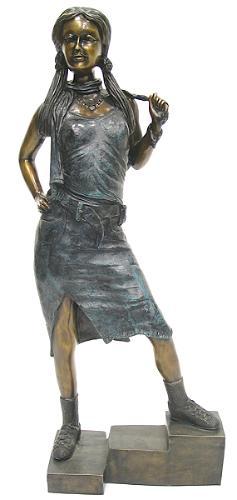 Standing Lady on Stairs