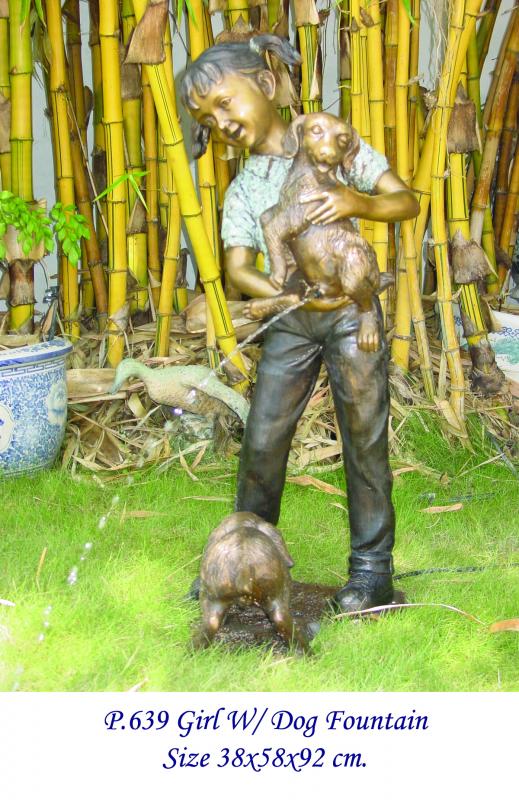 Girl With Dog Fountain