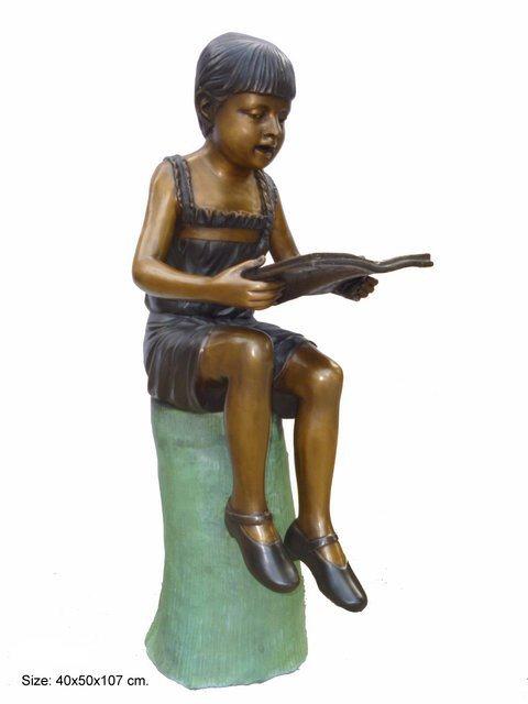 Sitting Girl Reading Book