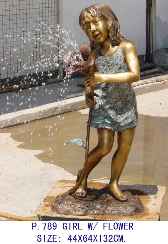 Girl with Flower Fountain