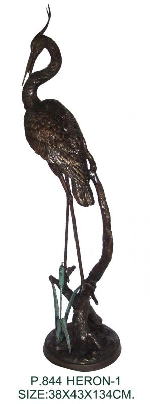 Heron Perched on Tree Branch