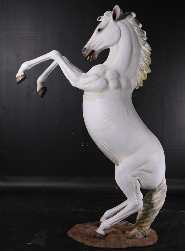 Rearing White Horse 8.5 Ft. Statue
