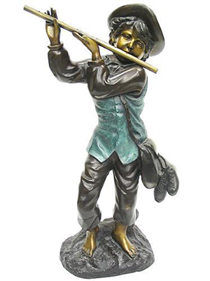 Standing Boy Playing Flute