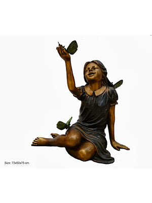 Sitting Girl with Butterfly