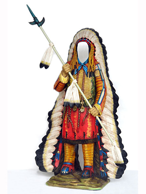 Faceless Indian with Spear