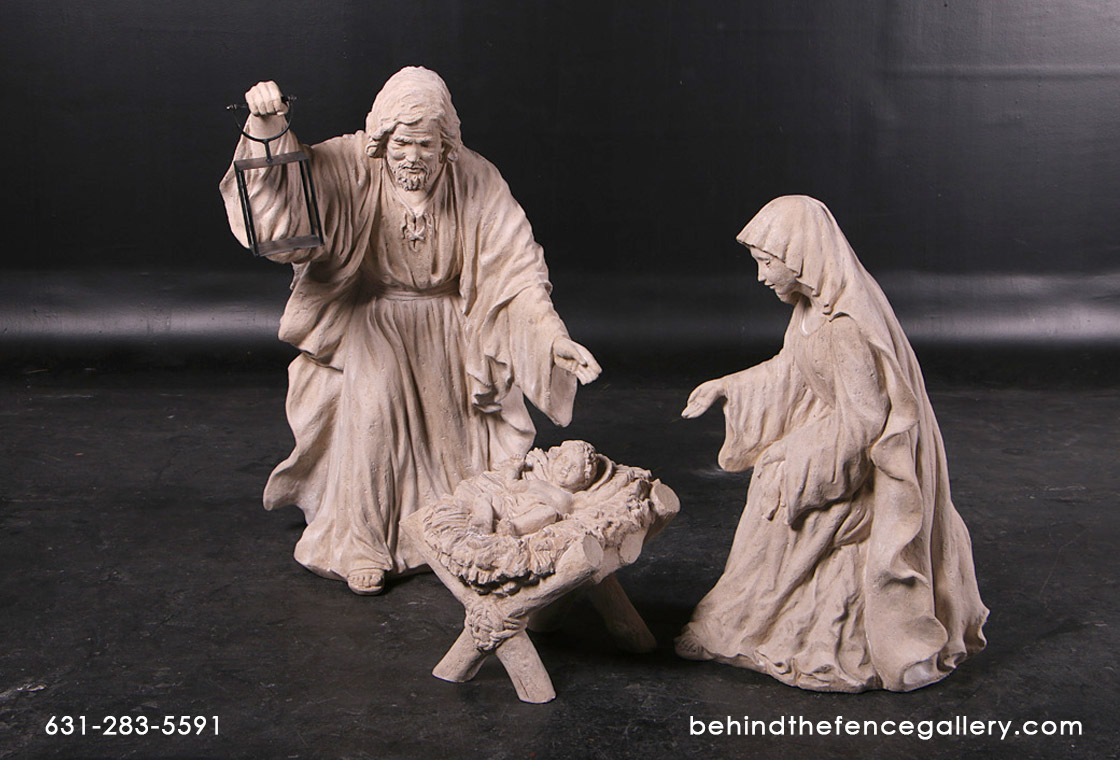 Catholic Nativity Set in Roman Stone Finish