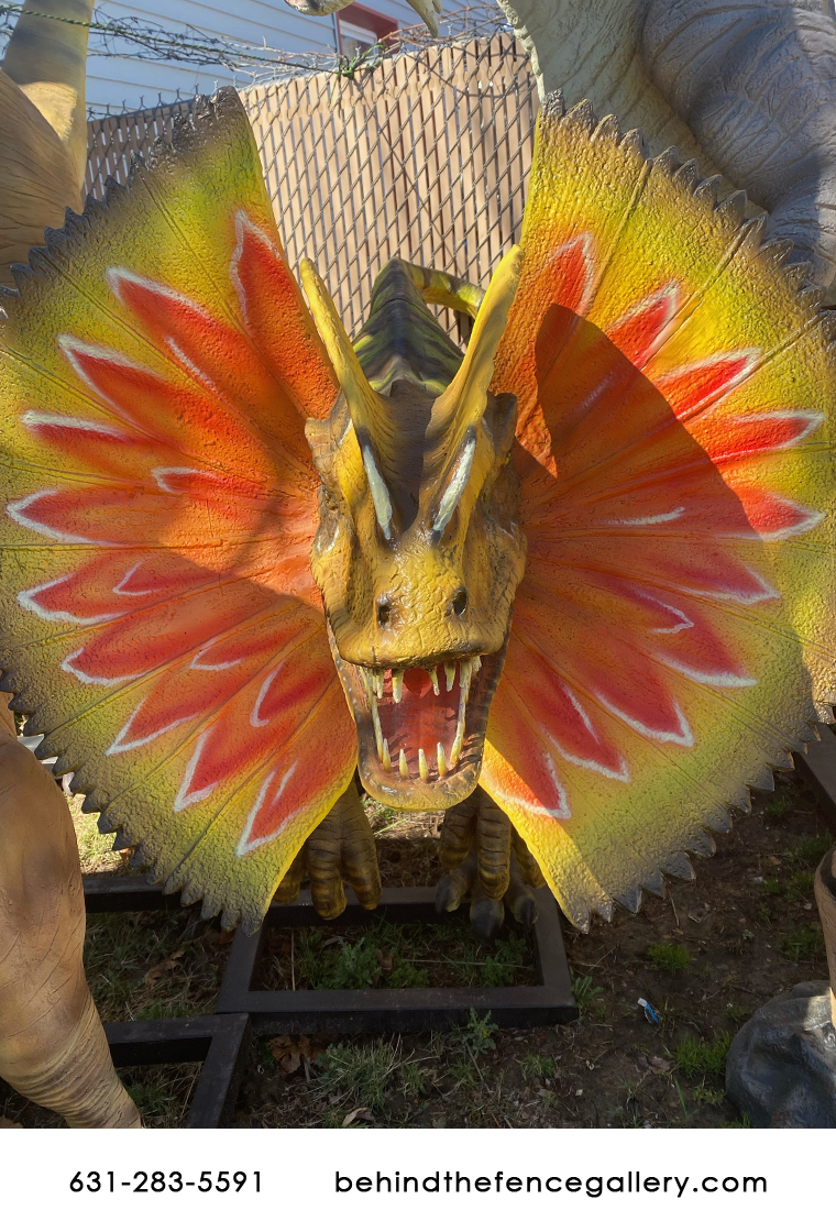 Dilophosaurus Venenifer (with Neck Frill) Statue