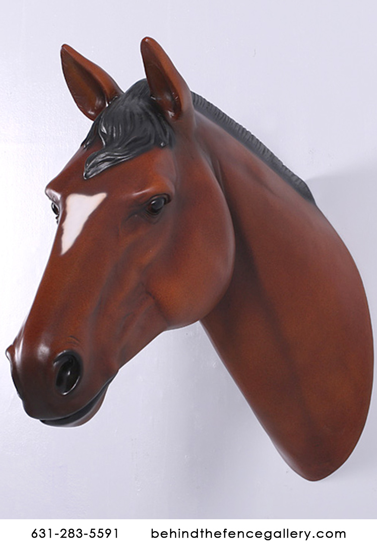 Chestnut Horse Head Wall Mount