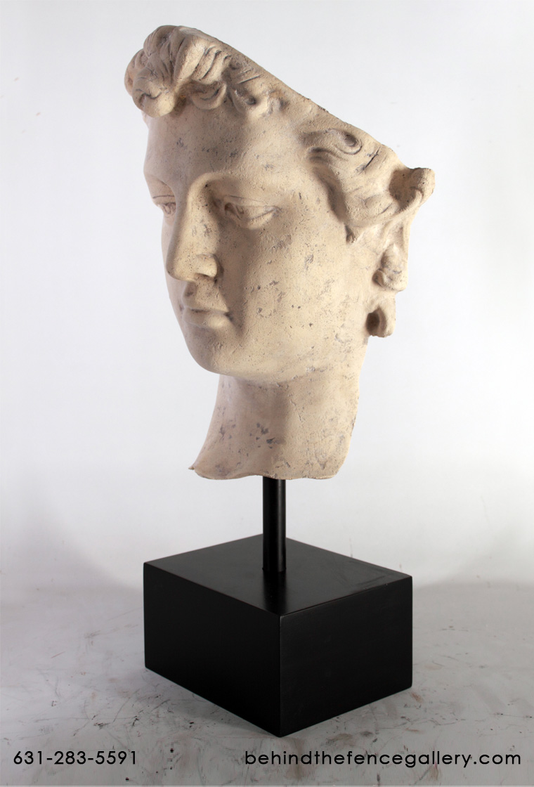 David Head on Base Statue in Roman Stone Finish