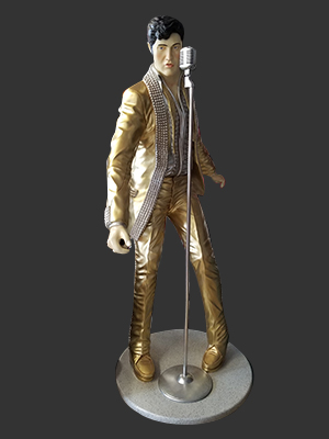 Gold Singer with Microphone