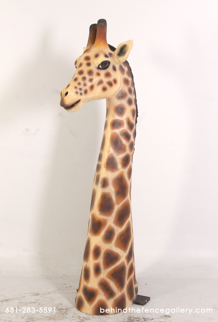 Giraffe Head Statue Wall Mount Safari Theme Decor