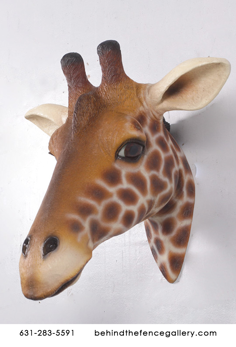 Giraffe Head Wall Mount Faux Taxidermy