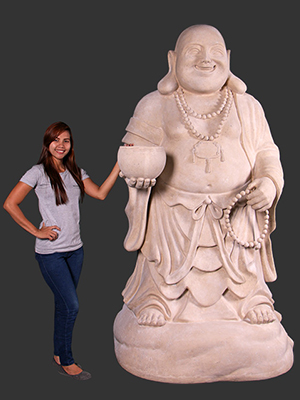 Giant Buddha, jolly Laughing Buddha in Roman Stone Finish