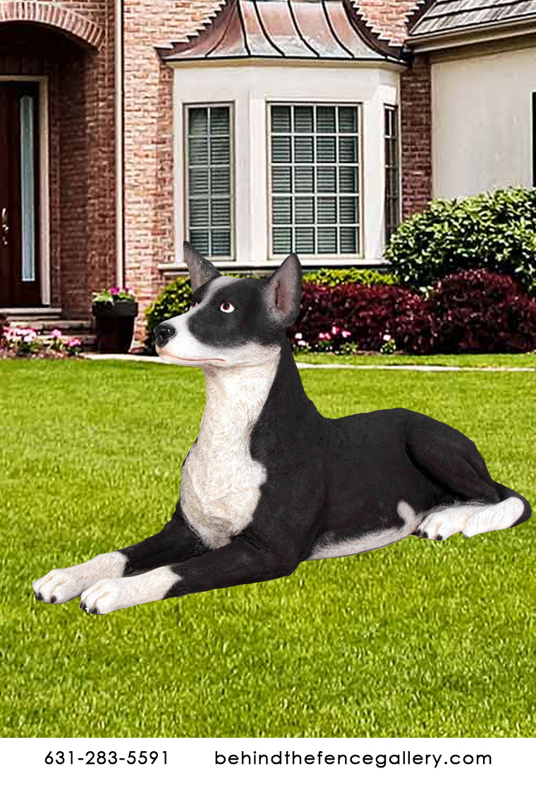 Kelpie Dog Lying Down Statue