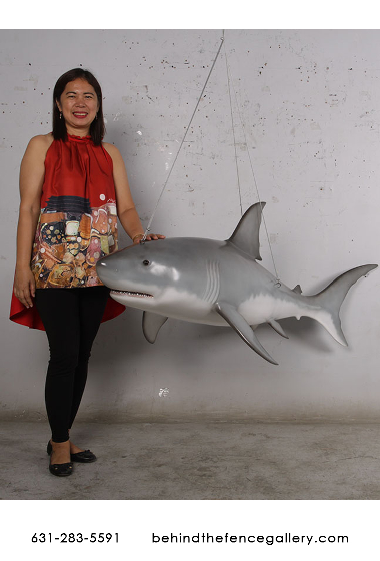 Hanging Great White Shark Statue
