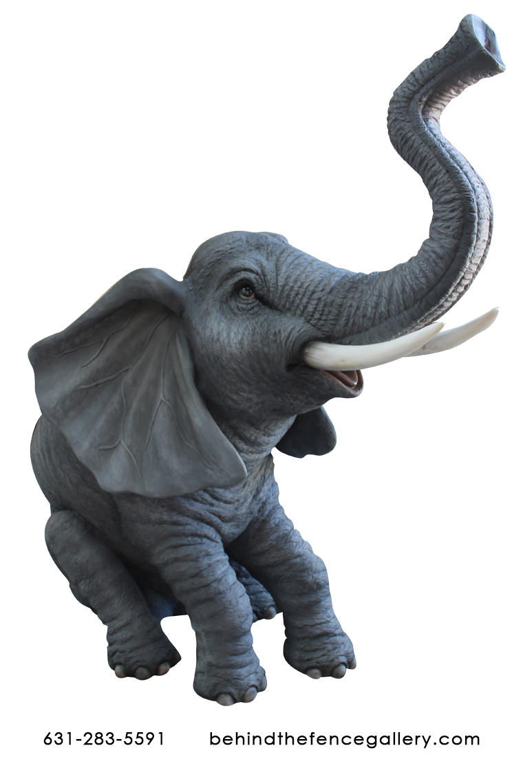 Elephant Sitting Trunk Up