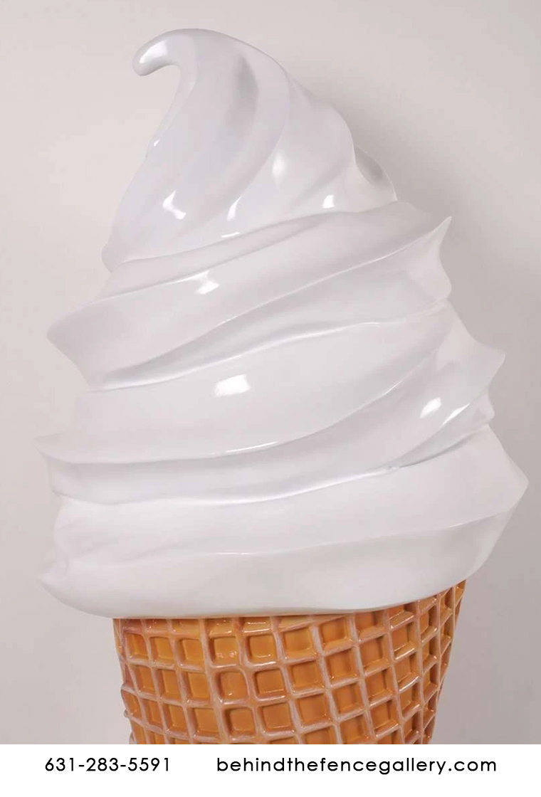 Giant Vanilla Soft Serve Ice Cream Cone Statue