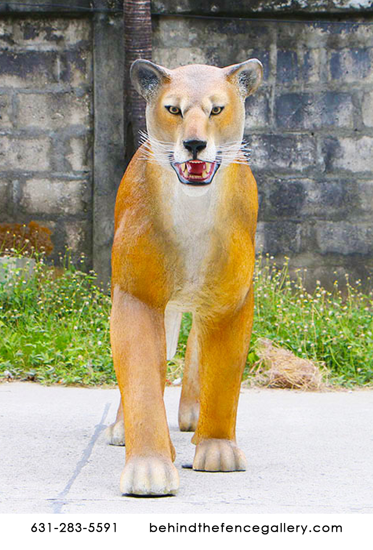 Life Size African Lioness Walking Statue Decor