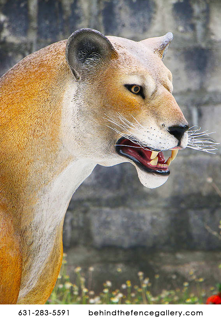Life Size African Lioness Walking Statue Decor