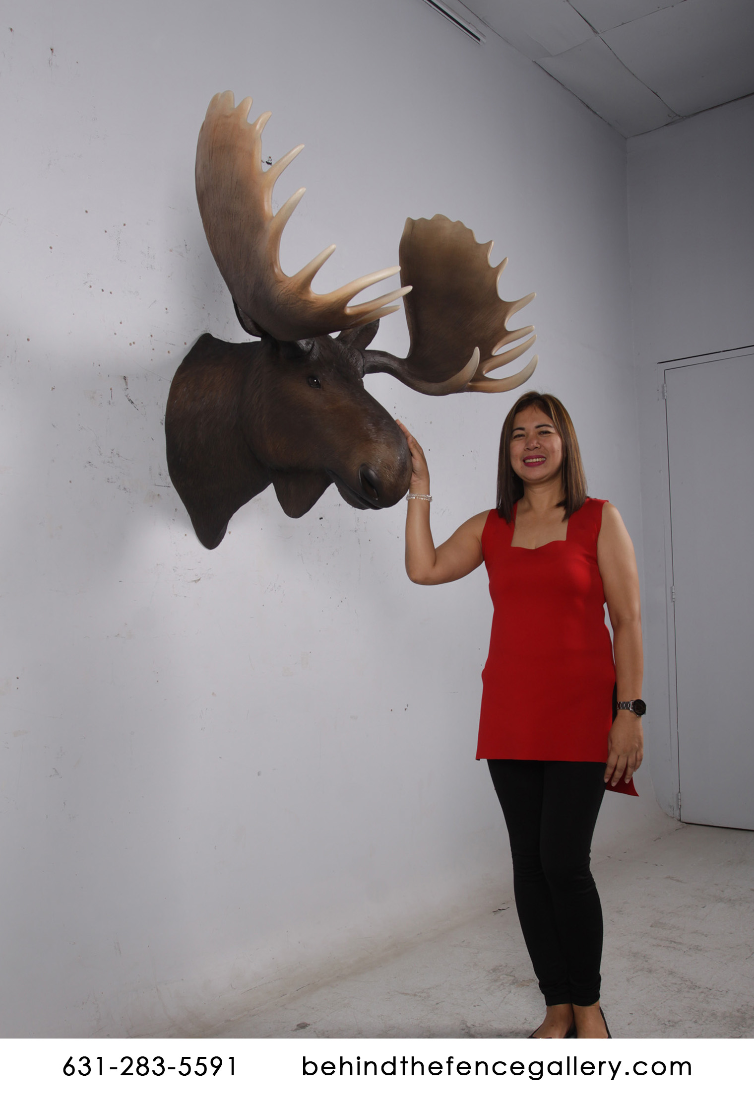 Moose Head Wall Mount Faux Trophy Statue