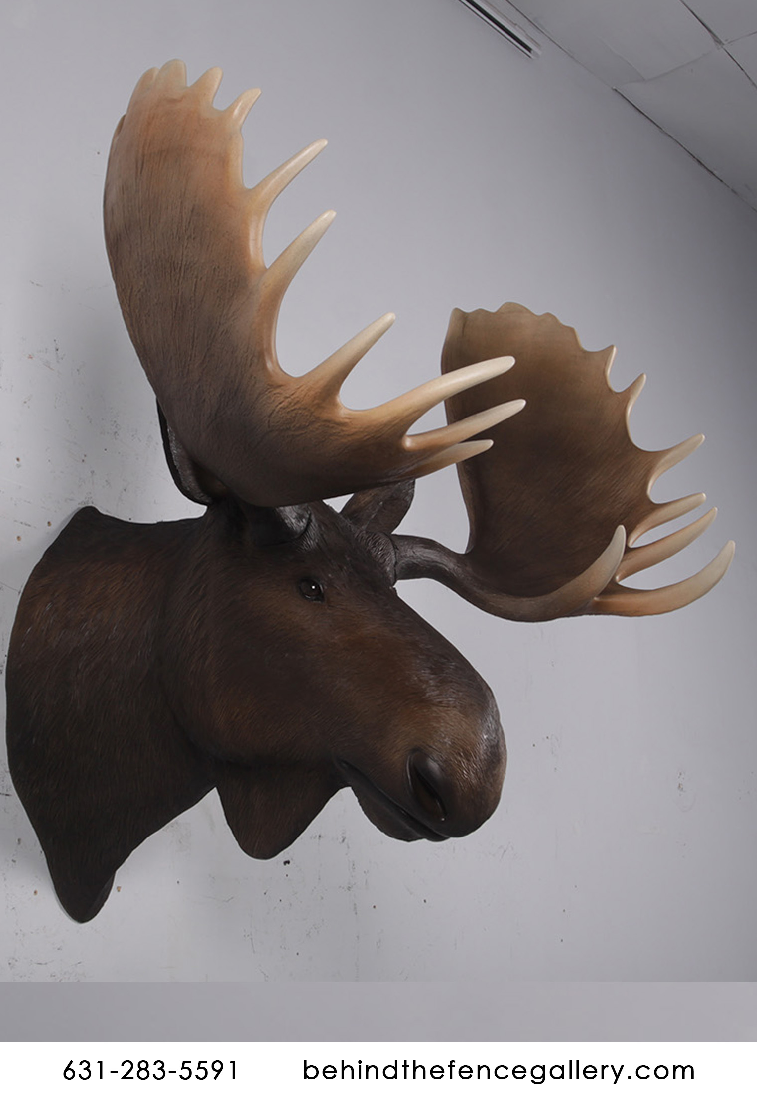 Moose Head Wall Mount Faux Trophy Statue
