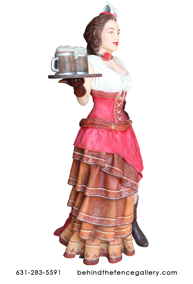Old Western Country Saloon Woman Life Size Restaurant Decor