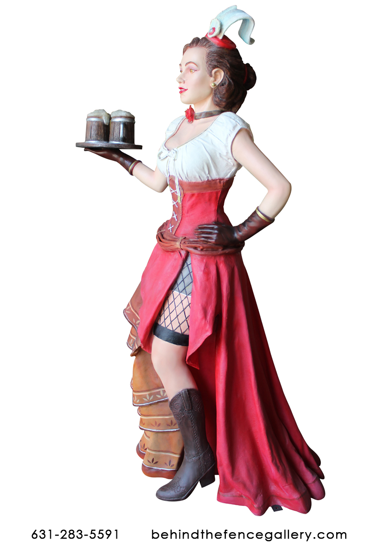 Old Western Country Saloon Woman Life Size Restaurant Decor