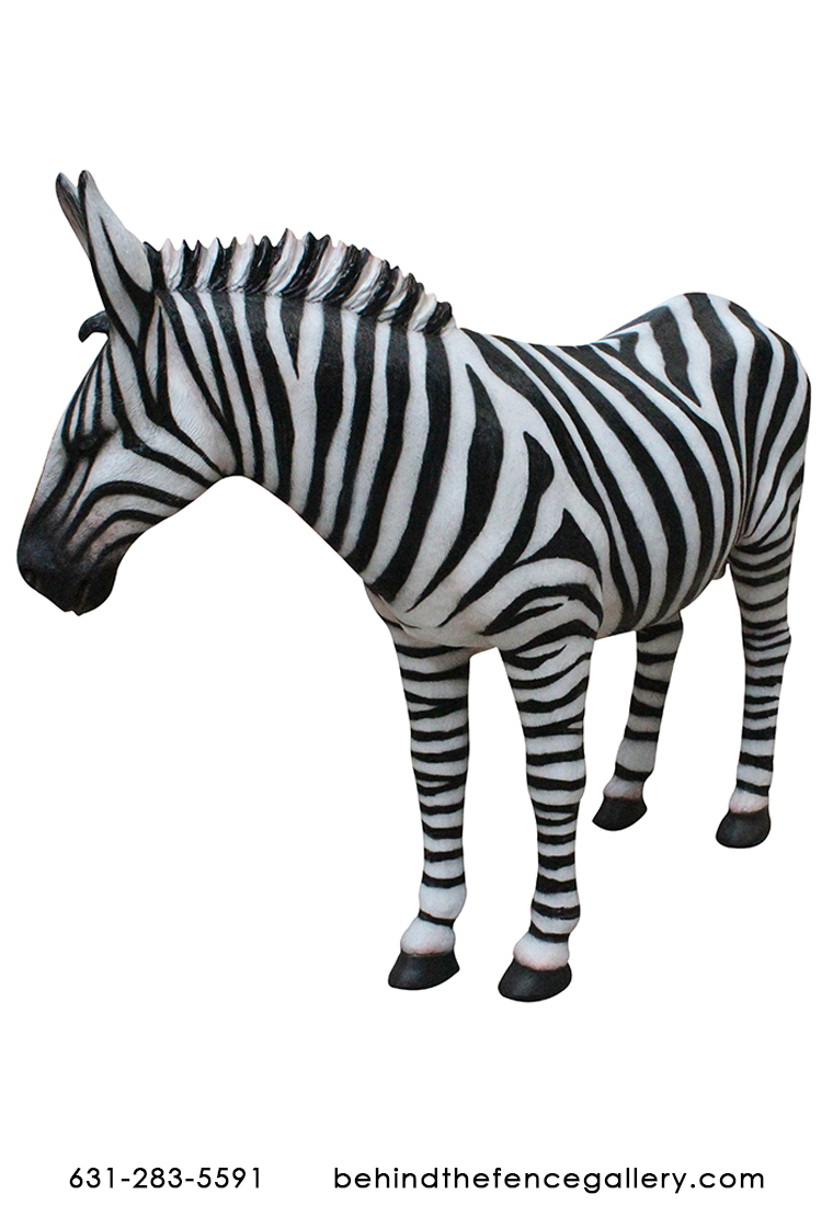 Life Size Fiberglass Safari Party Prop Zebra