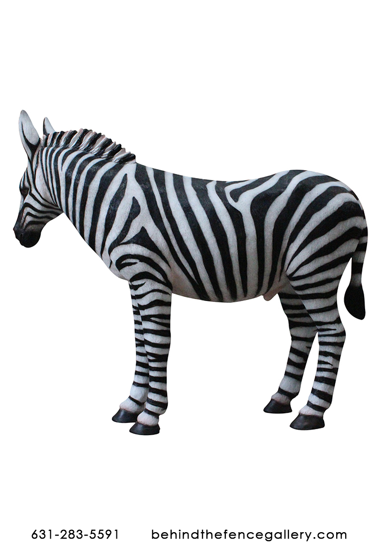 Life Size Fiberglass Safari Party Prop Zebra