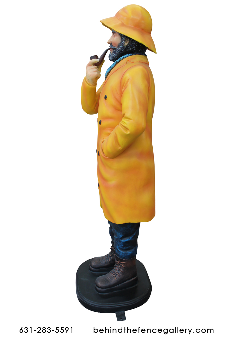 Jer's Fisherman 4ft Tall Raincoat Fisherman Statue