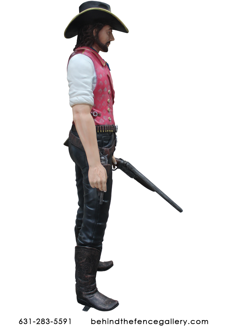 Old Western Cowboy Jesse Cree Life Size Statue Prop