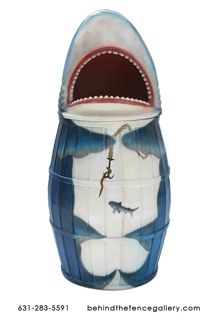 Great White Shark Waste Bin Statue