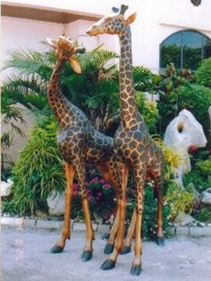 Bronze Pair of Big Giraffes