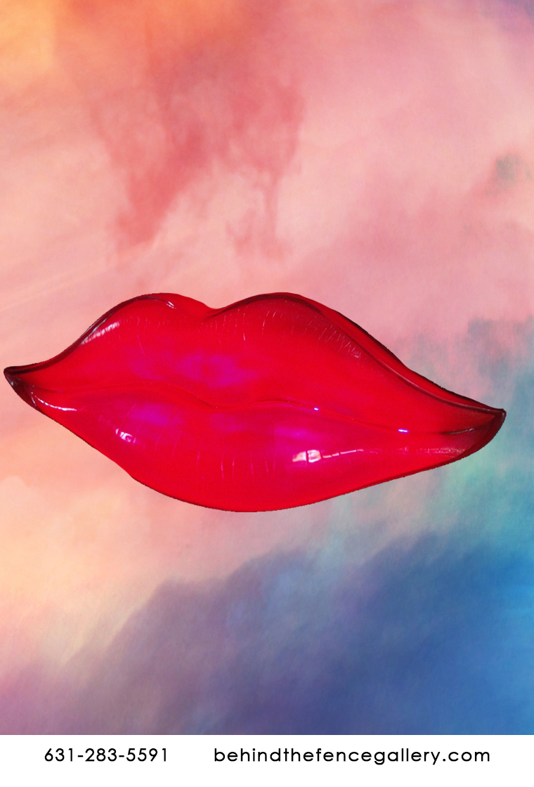 Large Lips Statue with Light Display