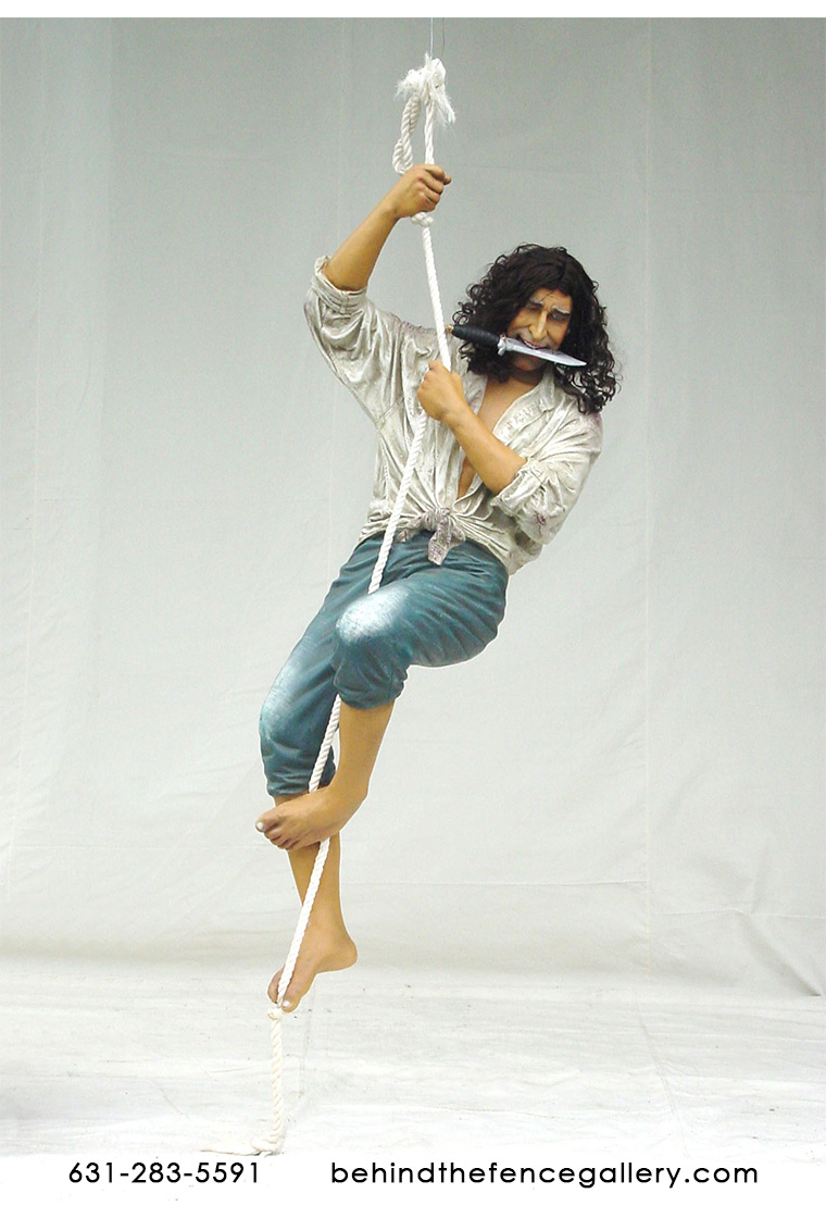 Male Pirate on Rope Statue