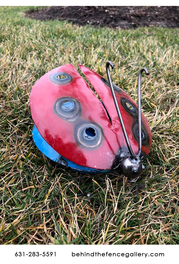 Recycled Metal Ladybug Statue