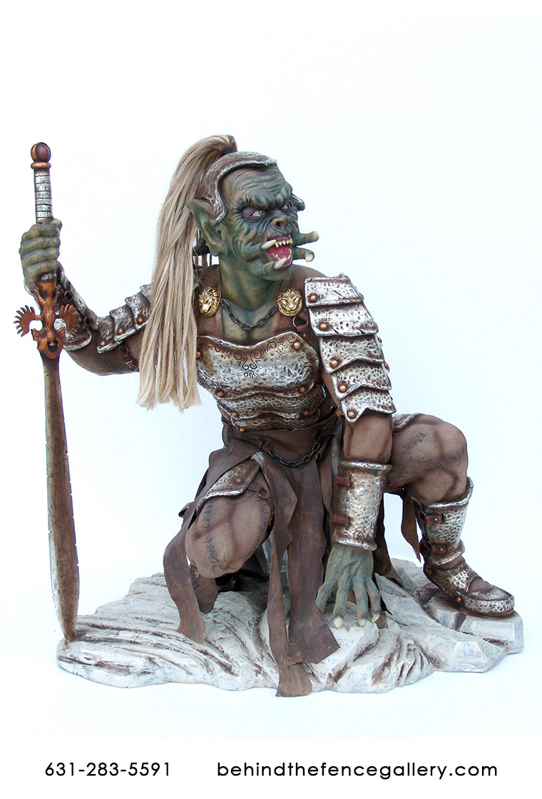 Mythical Soldier Crouching Statue