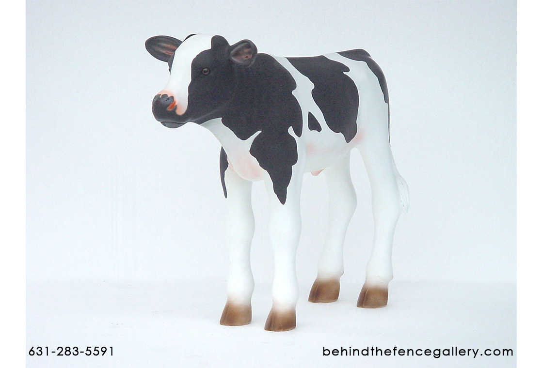Newborn Calf Statue - Black & White