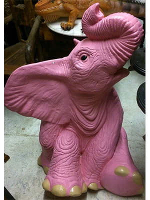 Pink Sitting Baby Elephant