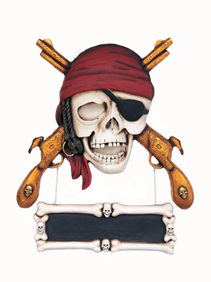 Pirate Skull with Guns Wall Decor