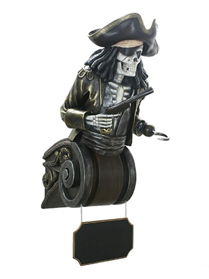 Pirate Skeleton Ships Head with Ad Board