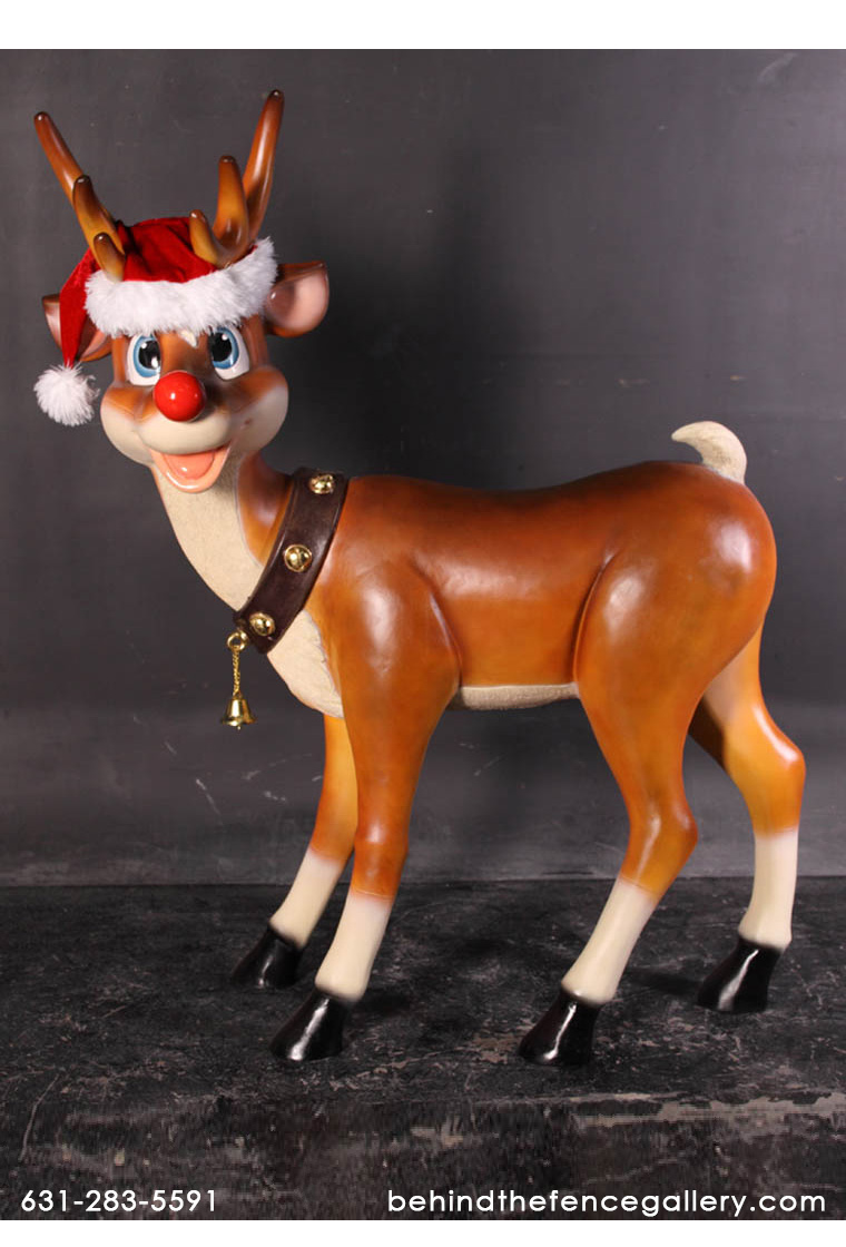 Funny Standing Reindeer Statue